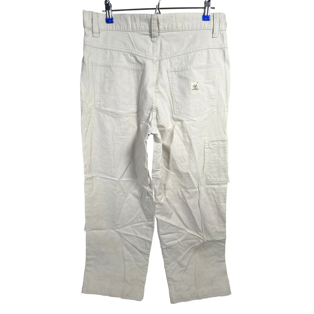 Phys.Sci Carpenter Pants 34x32 Mens Canvas Utility Stone White